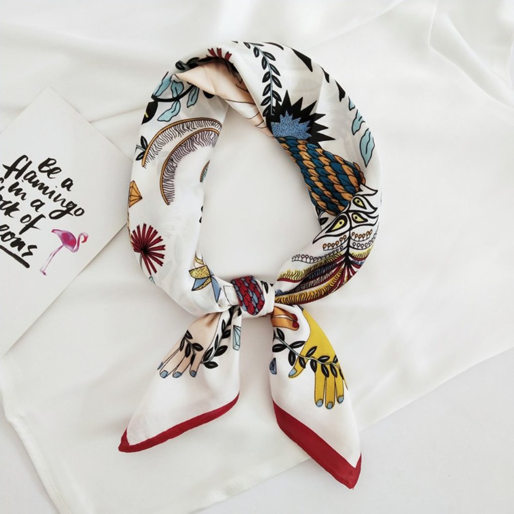 💕Last one Hand Floral Art Chic silk scarf - Picture 2 of 6